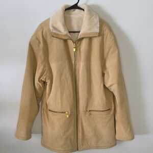 Winlit Tan Leather Jacket with Cream Lining